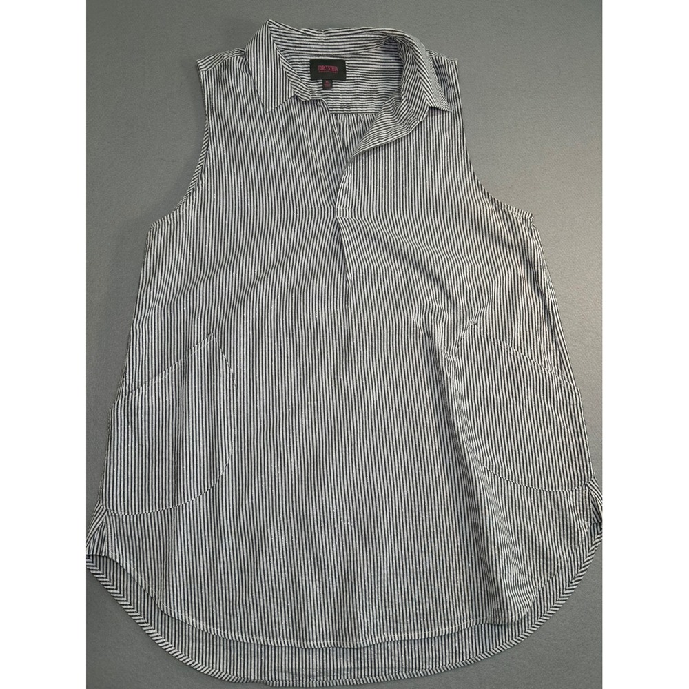 Forcynthia Beachwear Cover Up Women XL Gray White Striped Resort Sleeveless